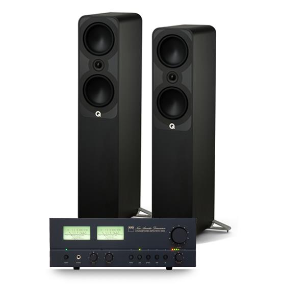 NAD C 3030 Integrated Amplifier Q Acoustics 5050 Floorstanding Speakers