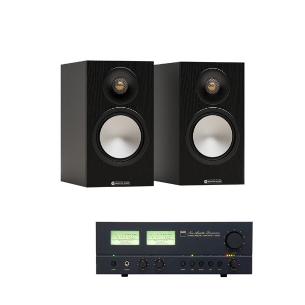 NAD C 3030S BluOS Streaming Amplifier Monitor Audio Bronze 50 7G Bookshelf Speakers