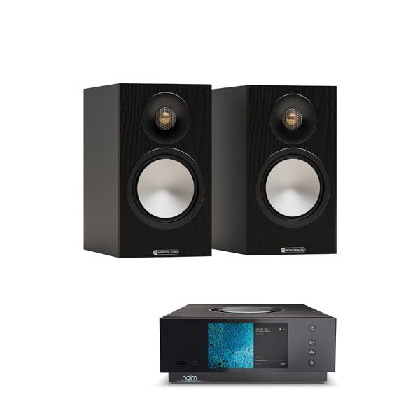 Naim Uniti Atom HDMI Streaming System Monitor Audio Bronze 50 7G Bookshelf Speakers