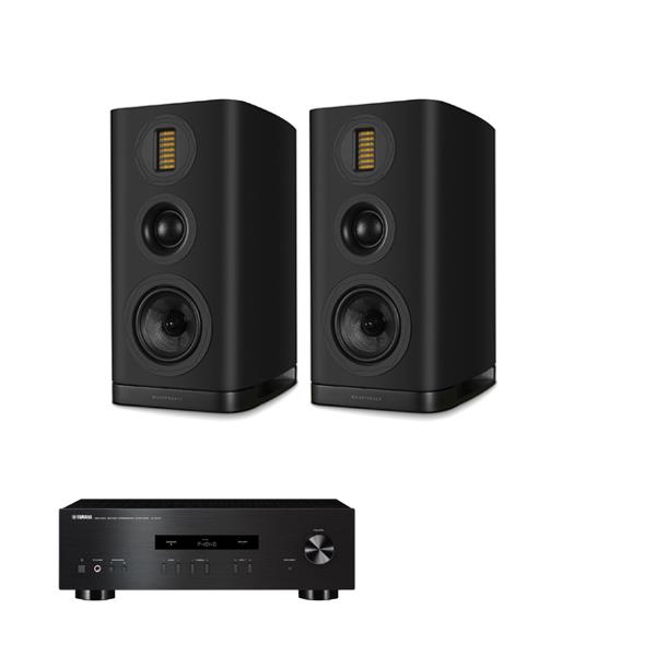 Yamaha A-S201   Amplifier Wharfedale EVO 5.2 Bookshelf Speakers