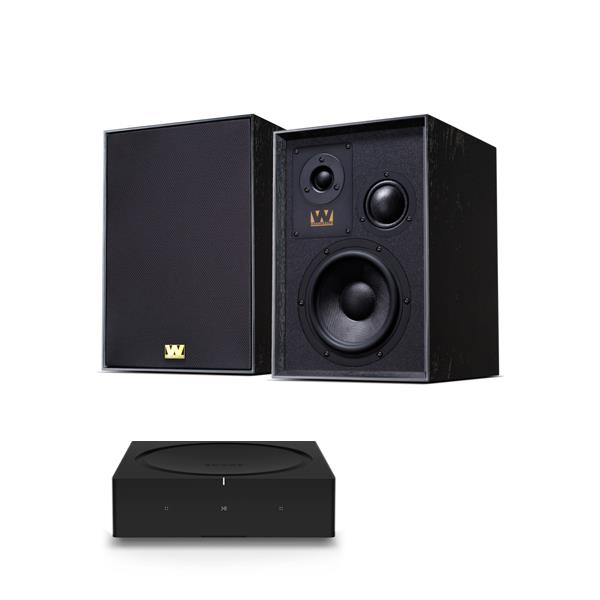 Sonos Amp   Wireless Music Streamer / Amplifier Wharfedale Super Denton Bookshelf Speakers