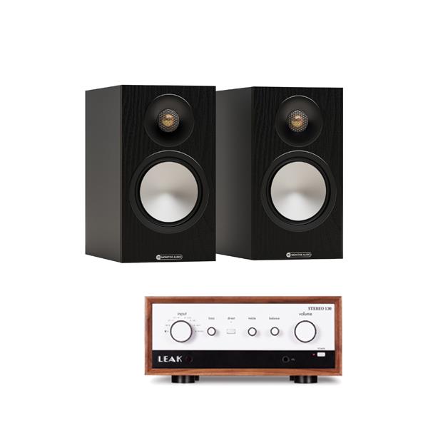 LEAK STEREO 130 (Walnut) Integrated Amplifier Monitor Audio Bronze 50 7G Bookshelf Speakers