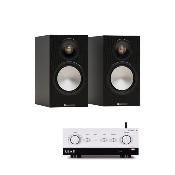 LEAK STEREO 130 (Silver) Integrated Amplifier Monitor Audio Bronze 50 7G Bookshelf Speakers