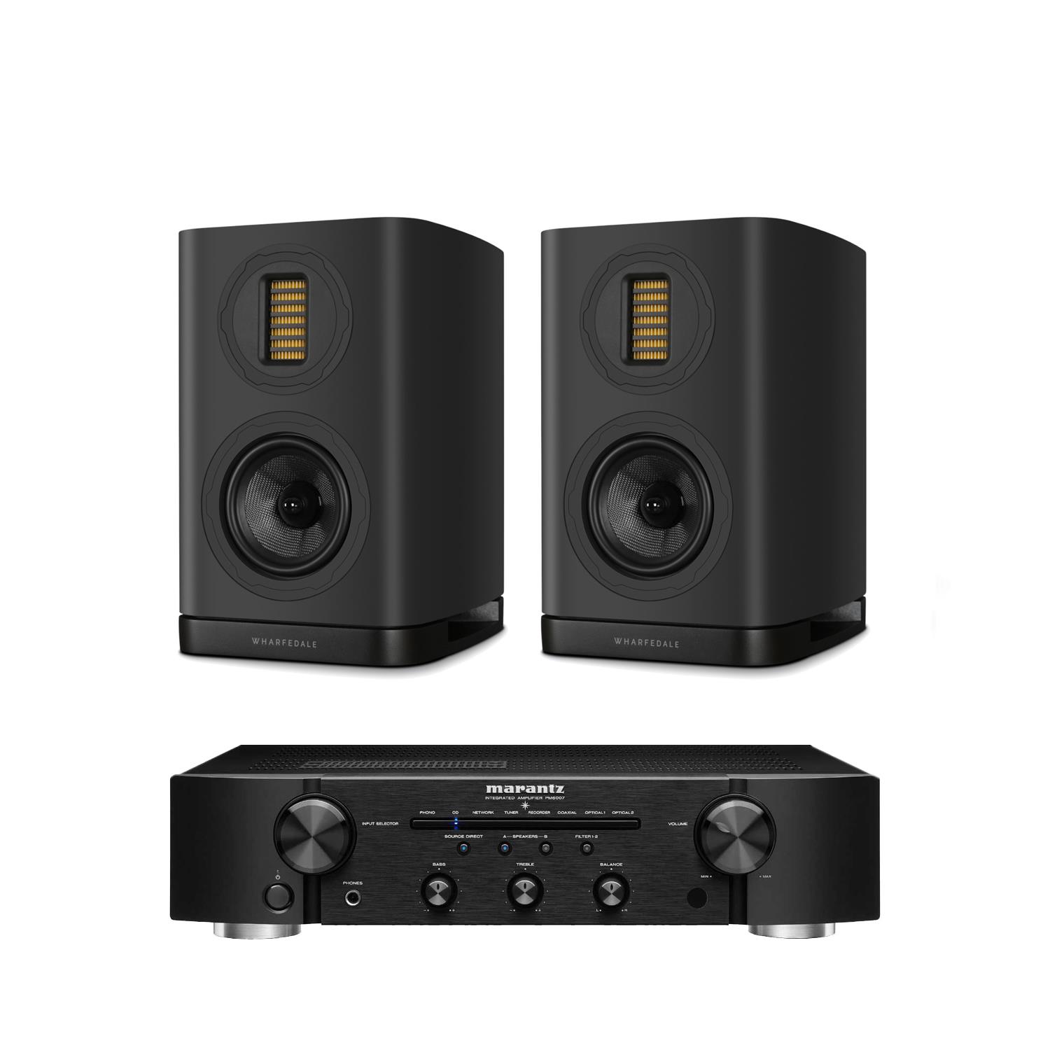 Marantz PM6007 Integrated Amplifier / DAC Wharfedale EVO 5.1 Bookshelf Speakers