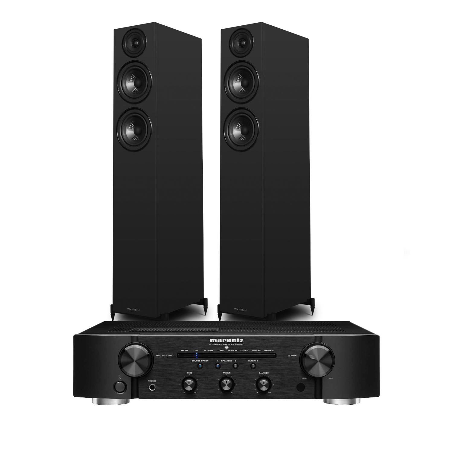 Marantz PM6007 Integrated Amplifier / DAC Wharfedale Diamond 12.4i Floorstanding Speakers