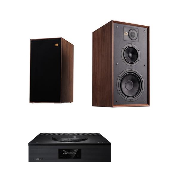 Technics SA-C600 CD/Streaming System Wharfedale LINTON Bookshelf Speakers