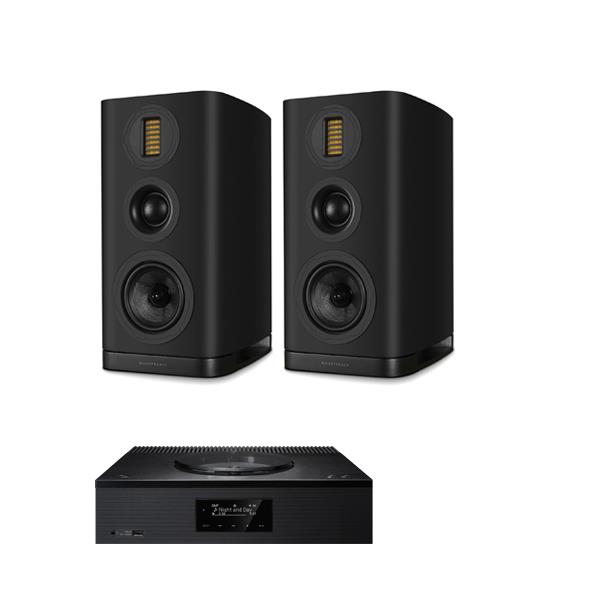 Technics SA-C600 CD/Streaming System Wharfedale EVO 5.2 Bookshelf Speakers