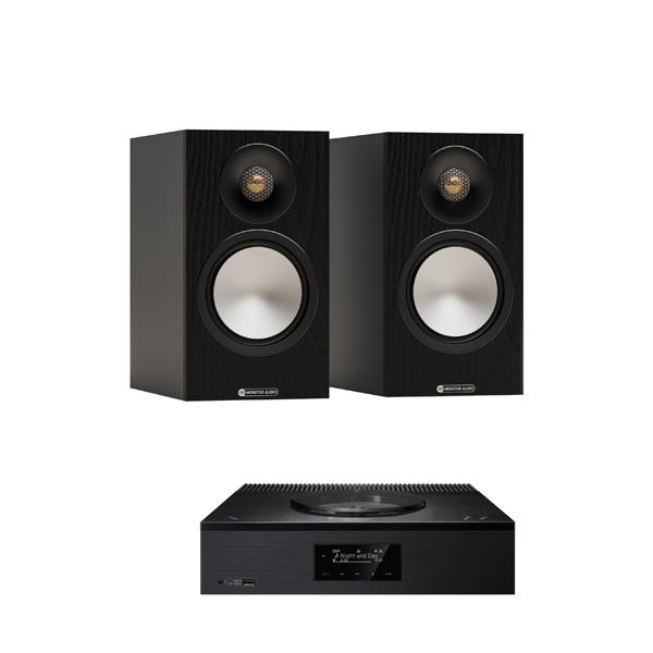 Technics SA-C600 CD/Streaming System Monitor Audio Bronze 50 7G Bookshelf Speakers