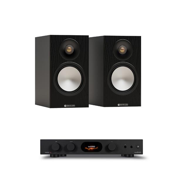 Audiolab 7000A Integrated Amplifier Monitor Audio Bronze 50 7G Bookshelf Speakers