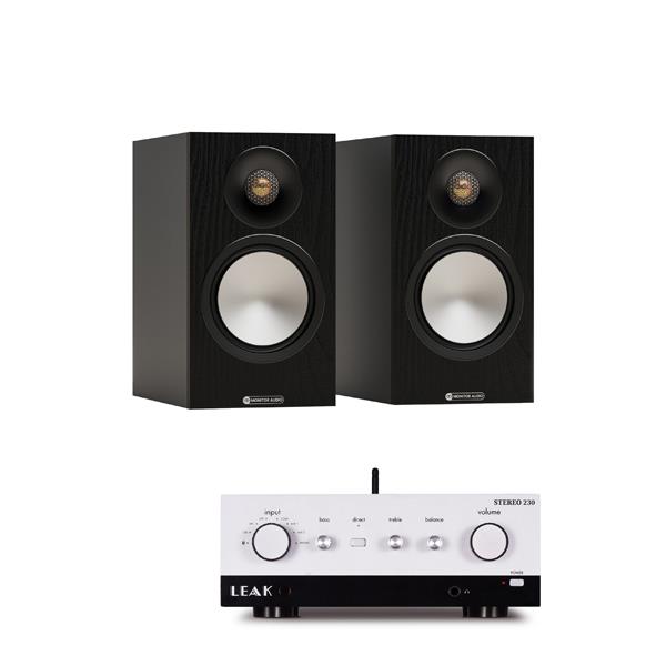 LEAK STEREO 230 (Silver) Integrated Amplifier Monitor Audio Bronze 50 7G Bookshelf Speakers