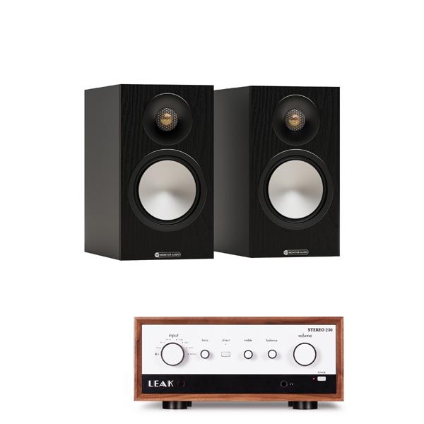LEAK STEREO 230 (Walnut) Integrated Amplifier Monitor Audio Bronze 50 7G Bookshelf Speakers