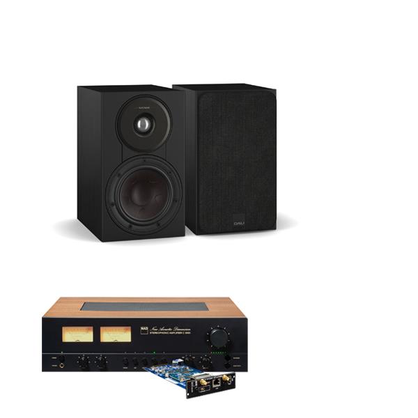 NAD C 3050 Integrated Amplifier with NAD MDC2 BluOS-D Module DALI SONIK 1 Bookshelf Speakers