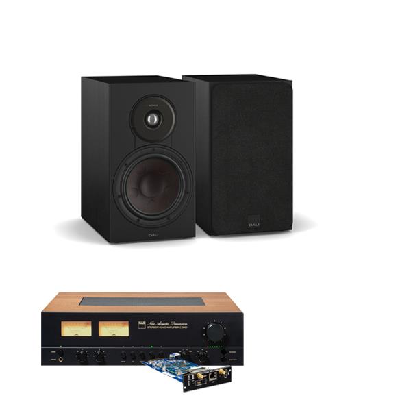 NAD C 3050 Integrated Amplifier with NAD MDC2 BluOS-D Module DALI SONIK 3 Bookshelf Speakers
