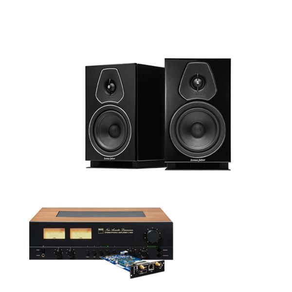 NAD C 3050 Integrated Amplifier with NAD MDC2 BluOS-D Module Sonus faber Lumina II Bookshelf Speakers