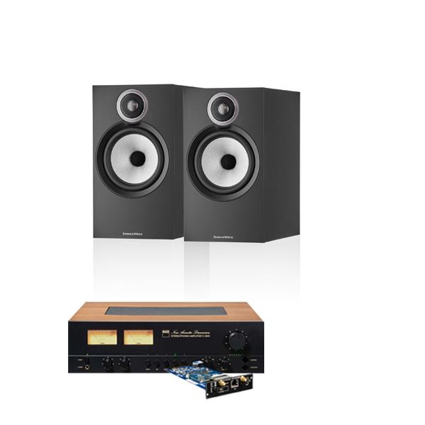 NAD C 3050 Integrated Amplifier with NAD MDC2 BluOS-D Module Bowers & Wilkins 606 S3 Bookshelf Speakers