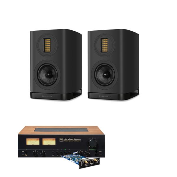 NAD C 3050 Integrated Amplifier with NAD MDC2 BluOS-D Module Wharfedale EVO 5.1 Bookshelf Speakers