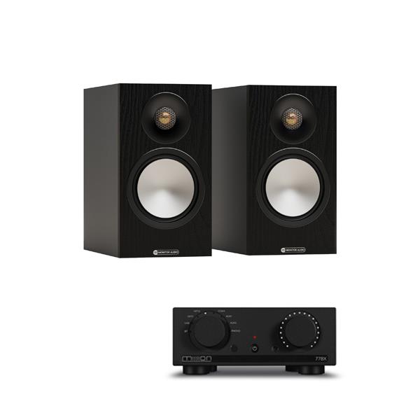 Mission 778X Integrated Amplifier Monitor Audio Bronze 50 7G Bookshelf Speakers