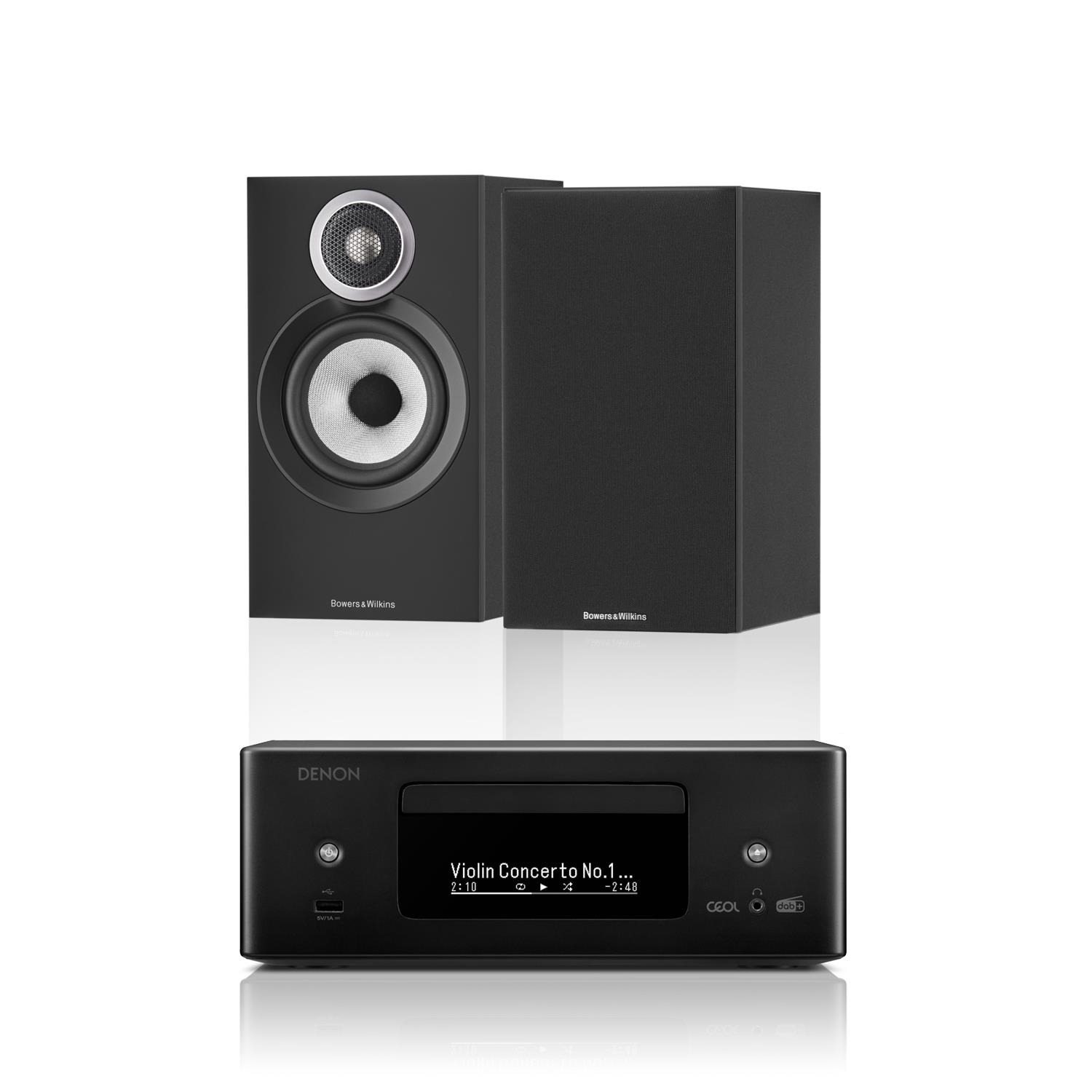 Denon CEOL RCD-N12DAB CD/DAB/Streaming System Bowers & Wilkins 607 S3 Bookshelf Speakers