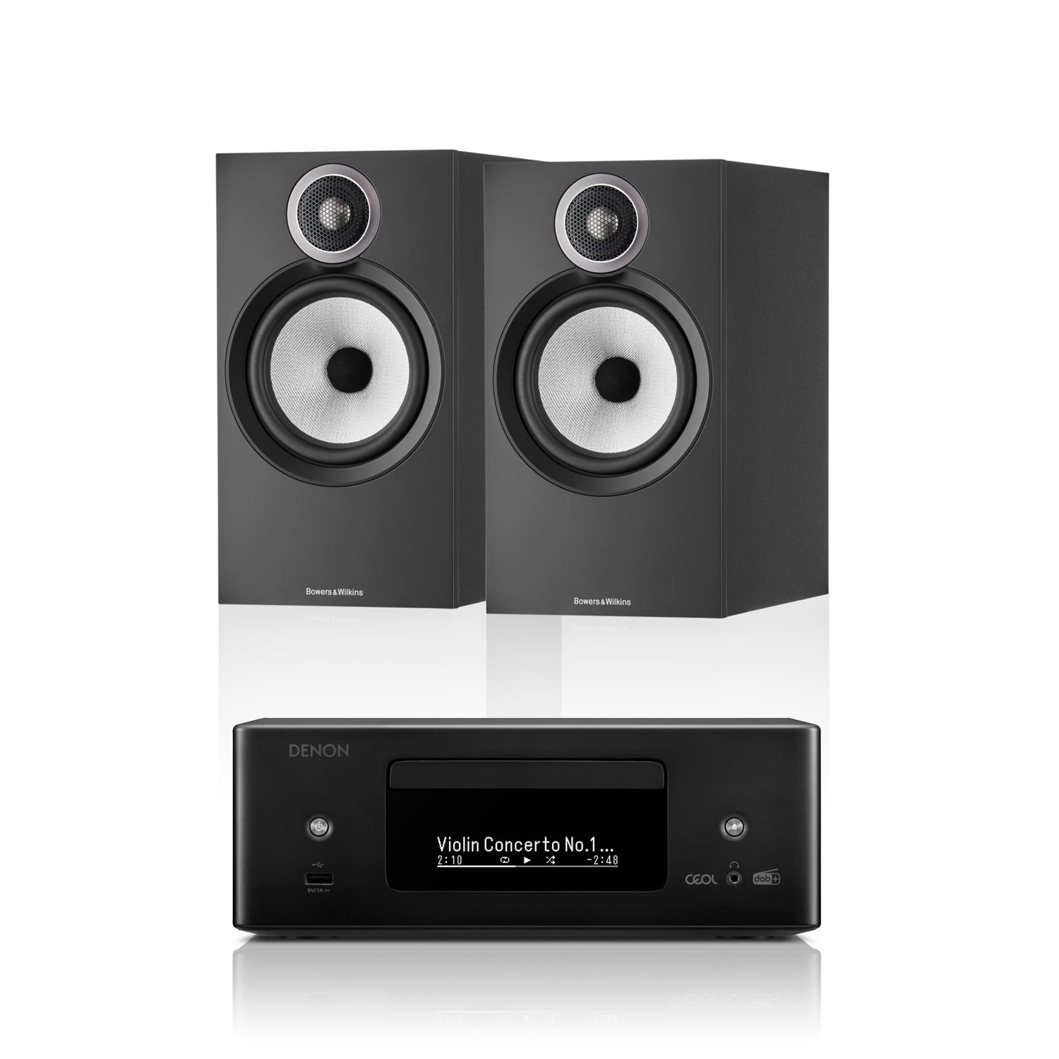 Denon CEOL RCD-N12DAB CD/DAB/Streaming System Bowers & Wilkins 606 S3 Bookshelf Speakers