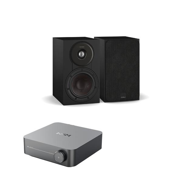 WiiM Amp Streaming Amplifier DALI SONIK 1 Bookshelf Speakers