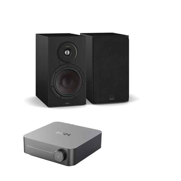 WiiM Amp Streaming Amplifier DALI SONIK 3 Bookshelf Speakers