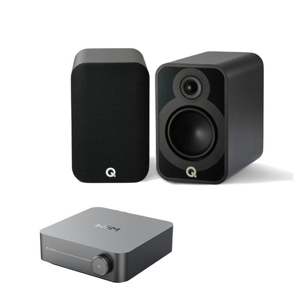 WiiM Amp Streaming Amplifier Q Acoustics 5020 Bookshelf Speakers