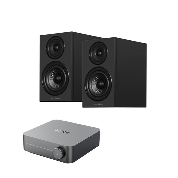 WiiM Amp Streaming Amplifier Wharfedale Diamond 12.2i Bookshelf Speakers