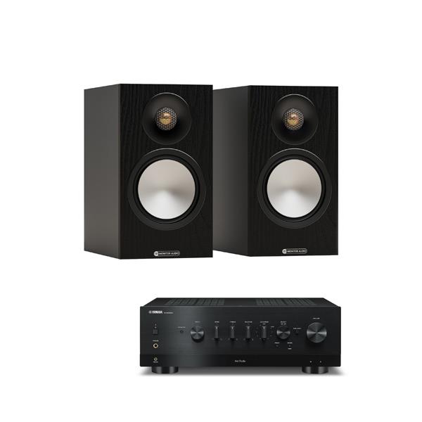 Yamaha R-N1000A Network Receiver Monitor Audio Bronze 50 7G Bookshelf Speakers