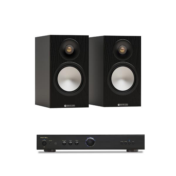 Rotel A8 Amplifier Monitor Audio Bronze 50 7G Bookshelf Speakers