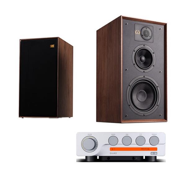 Quad 3 Integrated Amplifier Wharfedale LINTON Bookshelf Speakers