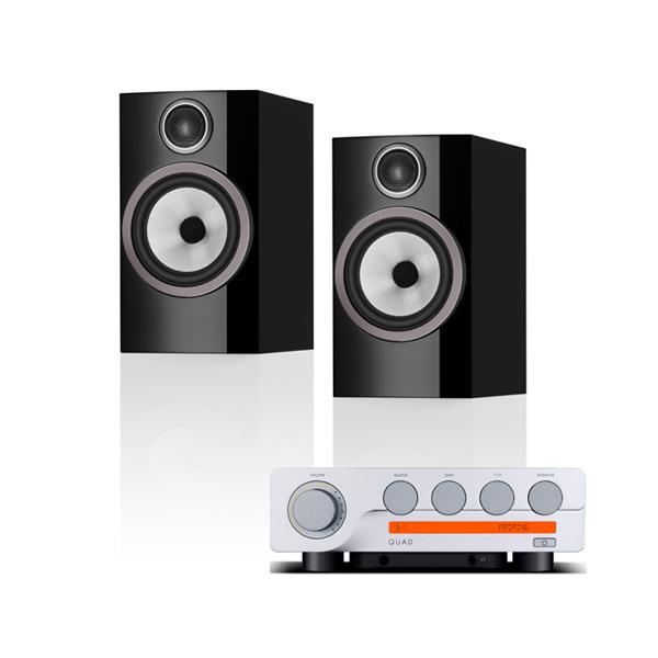 Quad 3 Integrated Amplifier Bowers & Wilkins 706 S3 Bookshelf Speakers