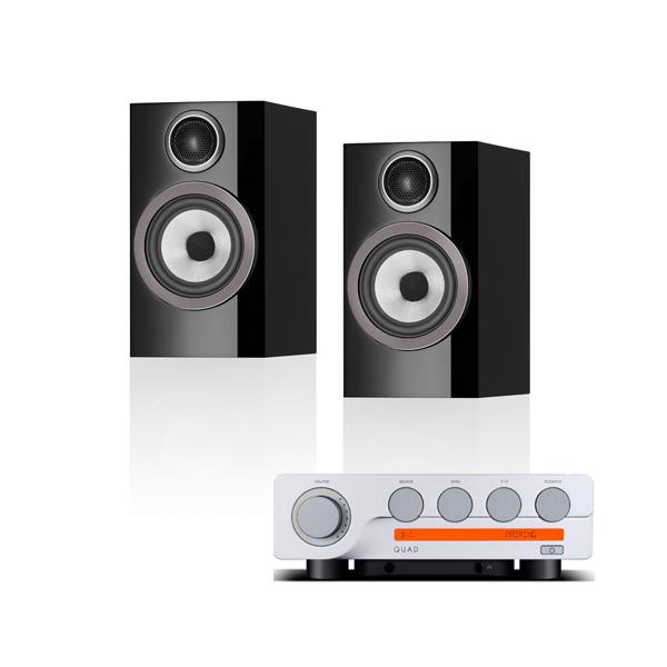 Quad 3 Integrated Amplifier Bowers & Wilkins 707 S3 Bookshelf Speakers