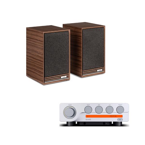Quad 3 Integrated Amplifier Ruark Audio Sabre-R Bookshelf Speakers
