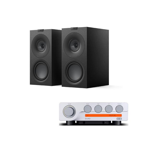 Quad 3 Integrated Amplifier KEF Q Concerto Meta Bookshelf Speakers