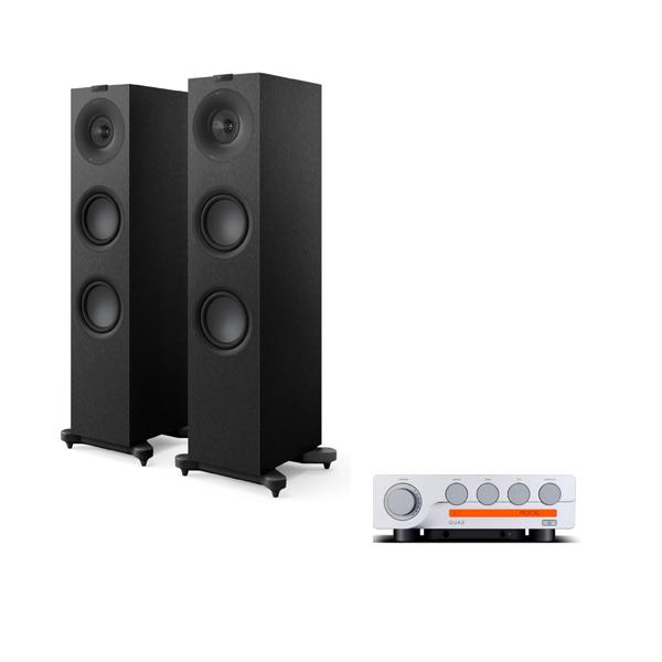 Quad 3 Integrated Amplifier KEF Q7 Meta Floorstanding Speakers