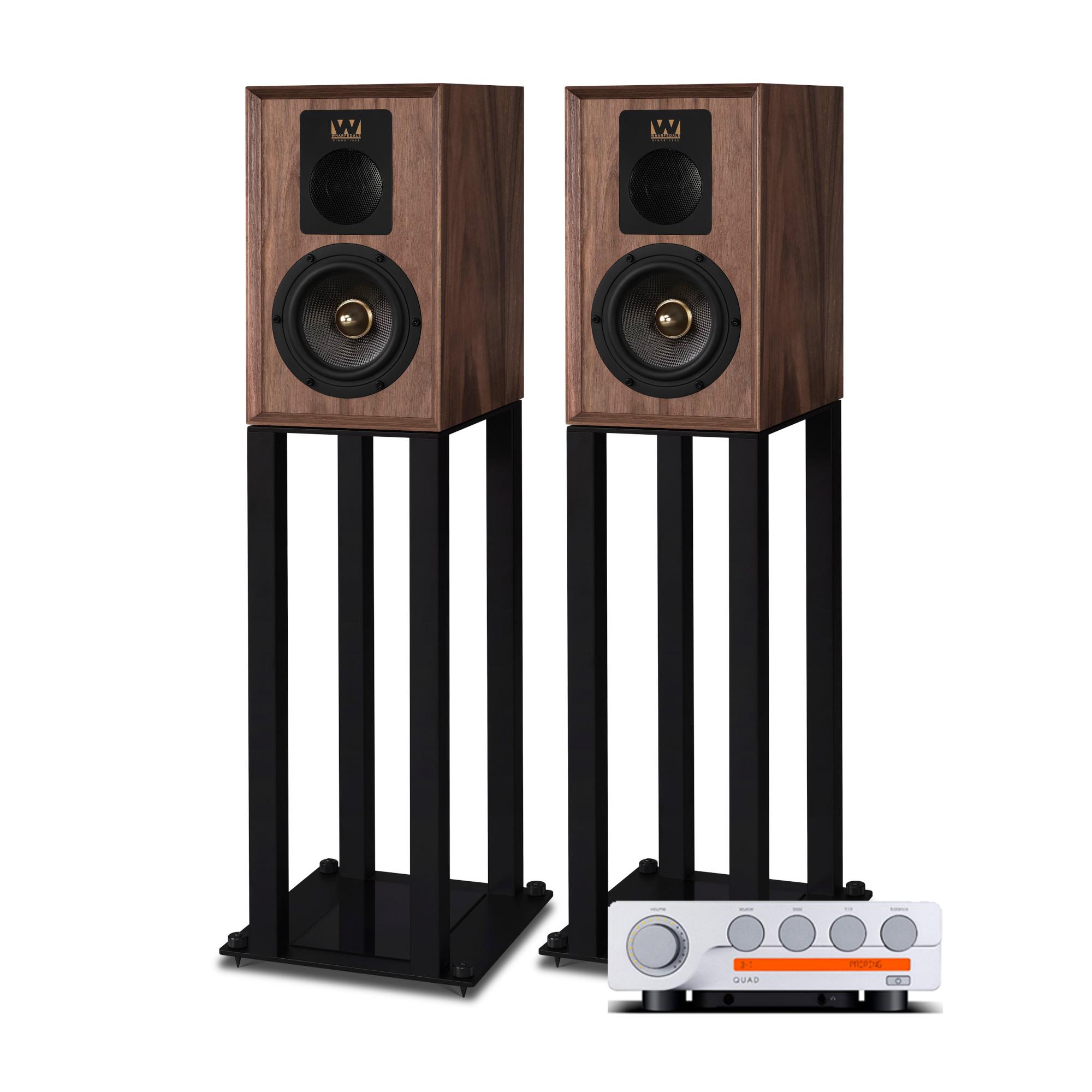 Quad 3 Integrated Amplifier Wharfedale ASTON Speakers With Stands