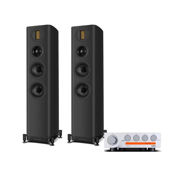 Quad 3 Integrated Amplifier Wharfedale EVO 5.3 Floorstanding Speakers