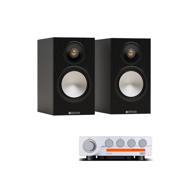 Quad 3 Integrated Amplifier Monitor Audio Bronze 50 7G Bookshelf Speakers