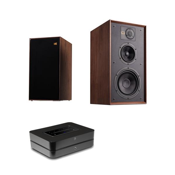 Bluesound POWERNODE (2025) Hi-Res Wireless Music Streamer / Amplifier Wharfedale LINTON Bookshelf Speakers