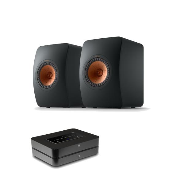 Bluesound POWERNODE (2025) Hi-Res Wireless Music Streamer / Amplifier KEF LS50 Meta Bookshelf Speakers