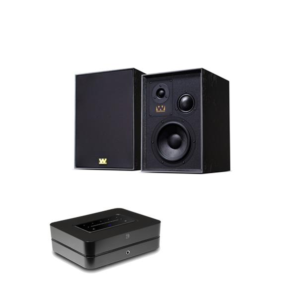 Bluesound POWERNODE (2025) Hi-Res Wireless Music Streamer / Amplifier Wharfedale Super Denton Bookshelf Speakers