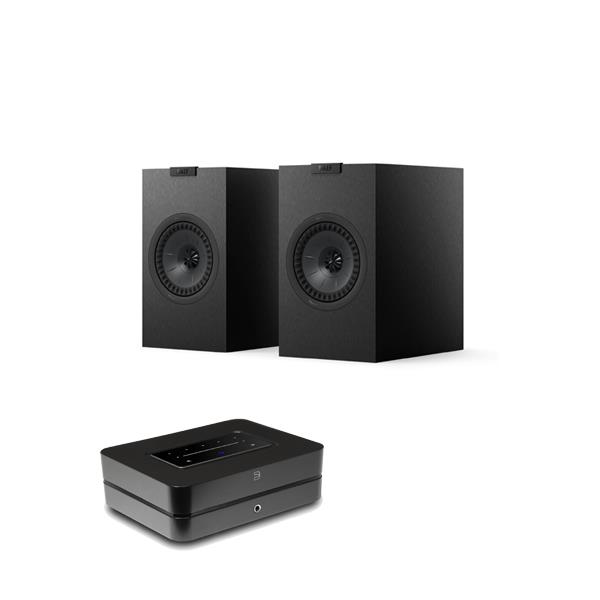 Bluesound POWERNODE (2025) Hi-Res Wireless Music Streamer / Amplifier KEF Q1 Meta Bookshelf Speakers