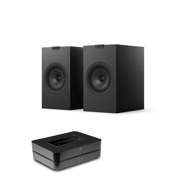 Bluesound POWERNODE (2025) Hi-Res Wireless Music Streamer / Amplifier KEF Q3 Meta Bookshelf Speakers