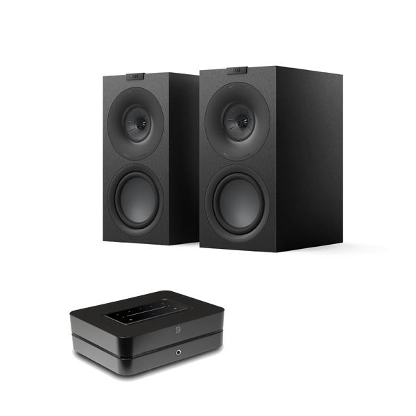 Bluesound POWERNODE (2025) Hi-Res Wireless Music Streamer / Amplifier KEF Q Concerto Meta Bookshelf Speakers