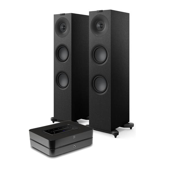 Bluesound POWERNODE (2025) Hi-Res Wireless Music Streamer / Amplifier KEF Q7 Meta Floorstanding Speakers