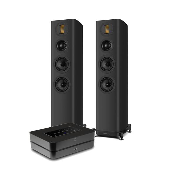 Bluesound POWERNODE (2025) Hi-Res Wireless Music Streamer / Amplifier Wharfedale EVO 5.3 Floorstanding Speakers