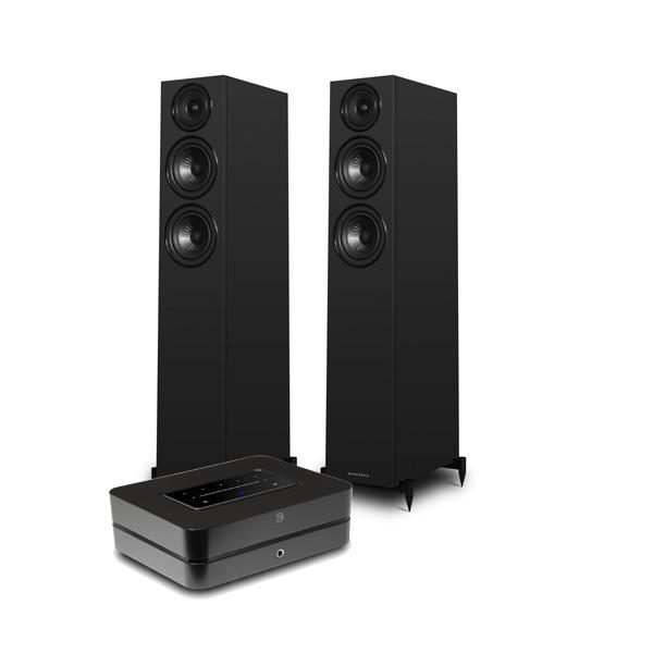 Bluesound POWERNODE (2025) Hi-Res Wireless Music Streamer / Amplifier Wharfedale Diamond 12.3i Floorstanding Speakers