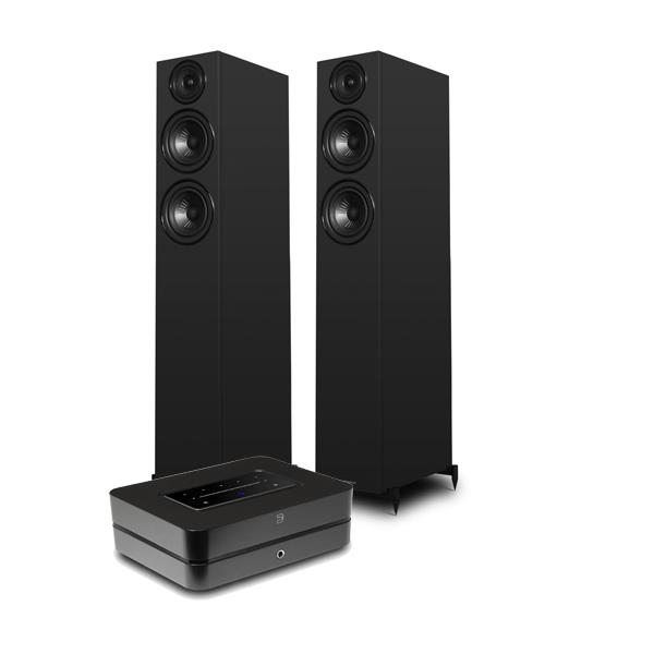 Bluesound POWERNODE (2025) Hi-Res Wireless Music Streamer / Amplifier Wharfedale Diamond 12.4i Floorstanding Speakers