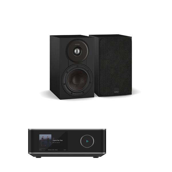 WiiM Amp Ultra Streaming Amplifier DALI SONIK 1 Bookshelf Speakers