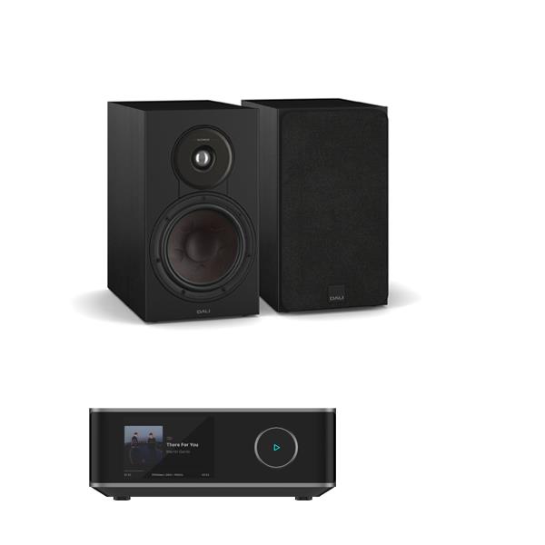 WiiM Amp Ultra Streaming Amplifier DALI SONIK 3 Bookshelf Speakers
